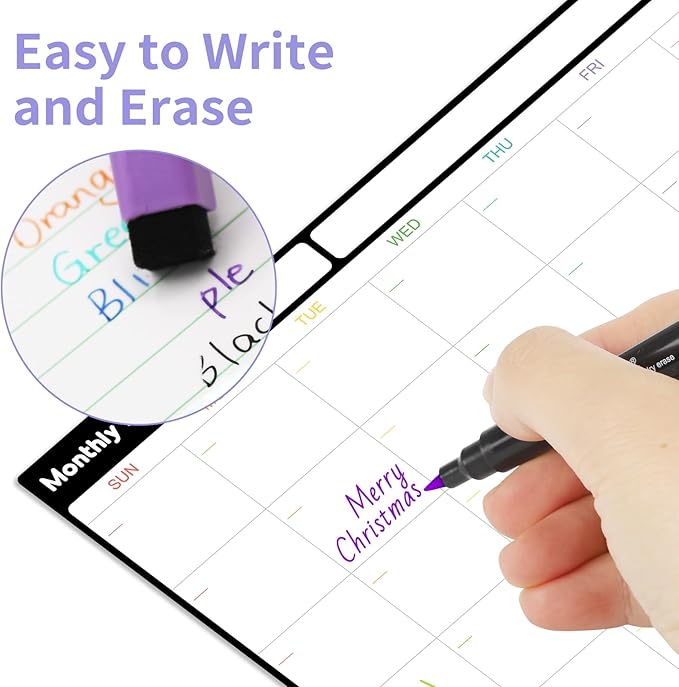 20 Magnetic Dry Erase Markers Ultra Fine Tip, 0.7mm, Extra Fine Point Erasable Markers with Eraser, Thin White Board Markers Dry Erase, Low Odor, 8 Colors