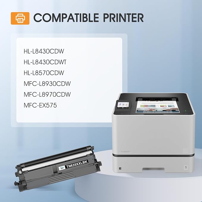 TN635XXL TN-635XXL Toner Cartridge for Brother MFC-L8930CDW MFC-L8730CDW | Compatible for Brother TN635XXL TN 635XXL HL-L8430CDW HL-L8430CDWT HL-L8570CDW MFC-L8970CDW MFC-EX575 Ink Printer 4 Pack
