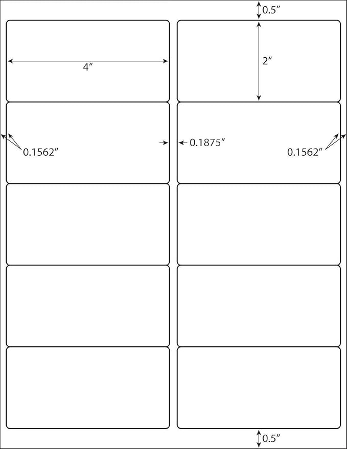 LabelMore 10 up Labels 2'' x 4" Shipping Address Labels for Laser and Inkjet Printers (1000 Sheets, 10,000 Labels)