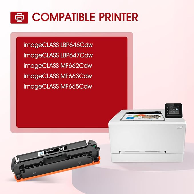 075 Toner Cartridge Set 075H for Canon 075 MF663Cdw MF665Cdw LBP646Cdw | Compatible for Canon Color ImageCLASS MF663Cdw MF665Cdw LBP646Cdw MF662CDW MF660c LBP647Cdw LBP640c Printer Ink High Capacity