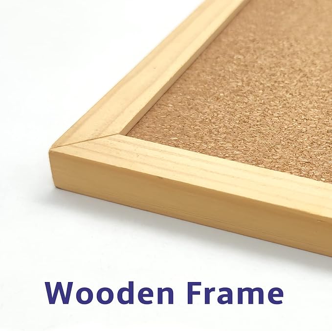 OWLKELA Cork Board, 17.7 x 13.3 Inch | Bulletin Board, Wall-Mounted Presentation, Ideal for Office, Home Decor, School & Cubicle