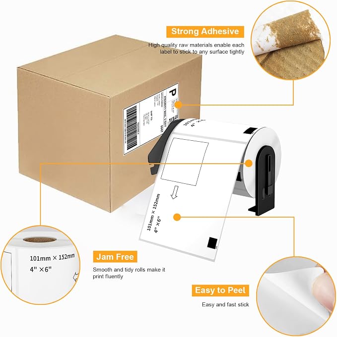 Compatible 4" x 6"(101mm x 152mm) Direct Thermal Labels Replacement for DK-1241 Shipping Mailing Postage Address Compatible for Brother QL Printer (12 Rolls + 1 Frame, 200 Labels/Roll)