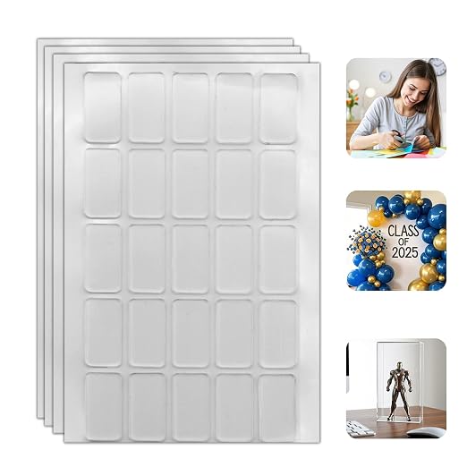Clear Double Sided Adhesive Stick Dots, 100 Pack | Double-Sided Removable Glue Dots for Wall, Craft and Party Decorations, 0.4 x 0.8 inches