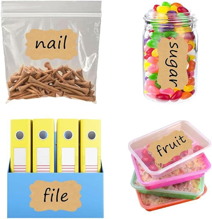 300 Pcs Gift Tags Stickers Name Labels Stickers, Self-Adhesive Handmade Bottle All-Purpose Jar Labels for Presents Easter Decorations Jars Food Craft
