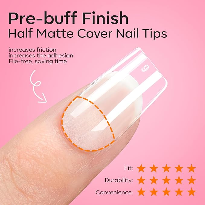 modelones X Nail Gel Kit Kit Short Square, 9-in-One Nail Glue with Portable U V Lamp 216Pcs 12Sizes Pre-Etched Press ons Fake Acrylic Extension Kit DIY Salon Gift for Women