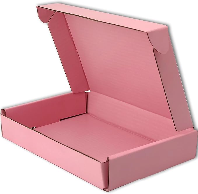 7x5x1 Shipping Boxes Set of 50, Pink Mailer Corrugated Cardboard Box | for Packaging, Literature, Packing, Mailing, Storage, Small Business, Moving, Gift, Supplies, Quick Fold, Tab Locking
