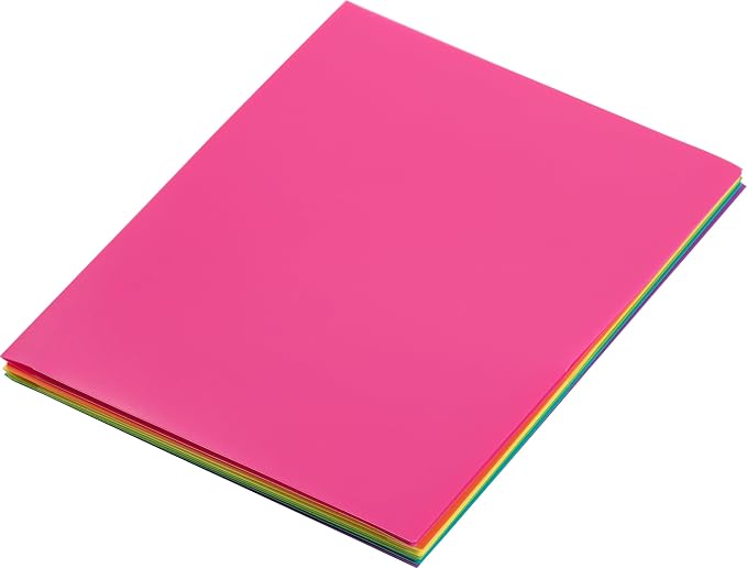 JAM PAPER Heavy Duty Plastic 2 Pocket Extra Tough School Folders - Assorted Fashion Colors - 6/Pack