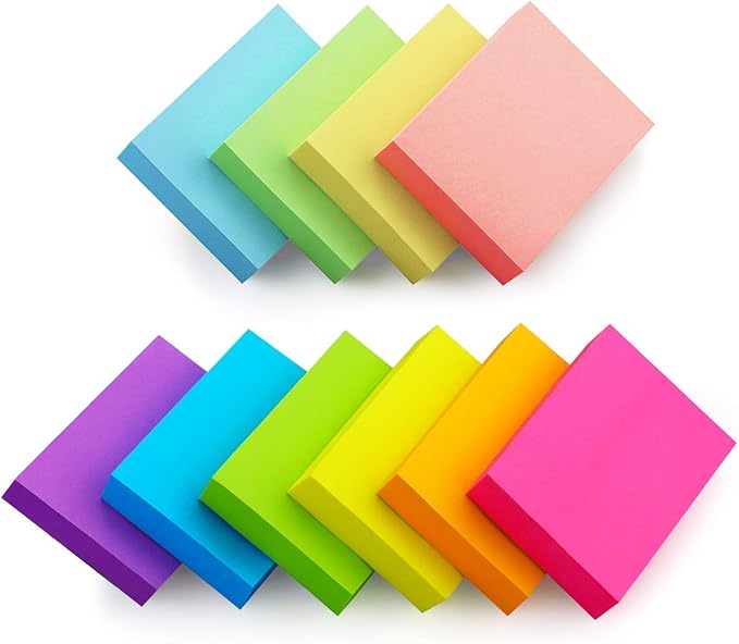 30 Pads Sticky Notes 1.5x2 Self-Stick Notes 10 Bright Multi Colors Sticky Notes 60 Sheet/Pad