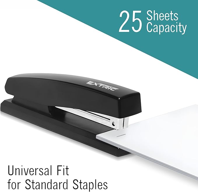 Stapler – Staplers for Desk, Black Stapler Heavy Duty 2 Pack, Staplers 25 Sheet Capacity for Office and Home