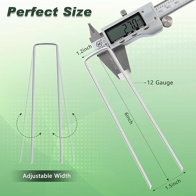 4 Inch 200 Pack Hot-dip Galvanized Landscape Staples 12 Gauge Anti-Rust Garden Stakes Landscaping Fabric SOD Pins Yard Stakes for Weed Barrier Fabric