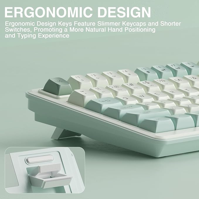 SOLAKAKA SK90-75% Wireless Keyboard, Cute Creamy Gaming Keyboard with Number Pad, Tri-Mode BT5.0/2.4G/USB-C, Media Knob, RGB Backlit, Quiet Keys Silent Office Keyboards for PC MAC