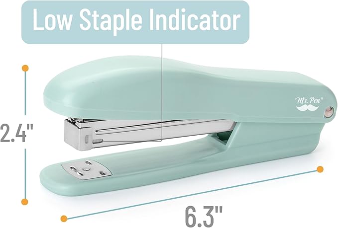 Mr. Pen- 2 Pack Office Staplers with 200 Staples, 20 Sheet Capacity, Green