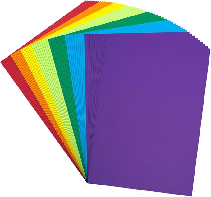 Colored Copy Paper 8.5X11 Inches,140 Sheets 24 lb/90GSM 7 Colors Rainbow Letter Size Printer Multipurpose Paper for Office School Education Daily Printing,Document Copying,Study