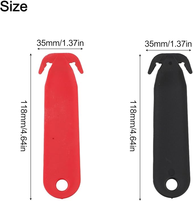 Double-Edged Safety Box Cutter for multi Tool with Stainless Steel Blade and Plastic Handle for Office Home Warehouse Dorm Room Package Opening Red Black 4 Pack Utility (black and white)