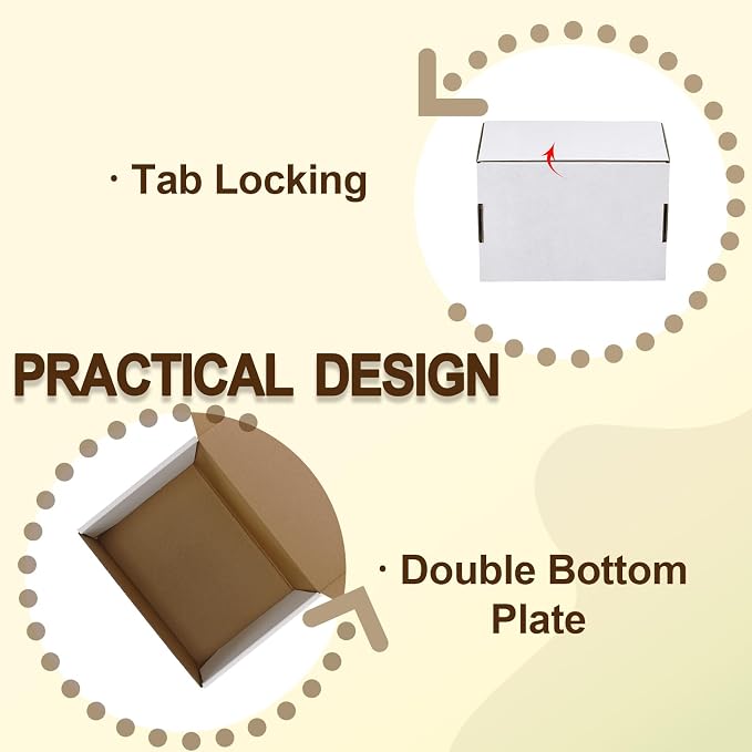 WIFTREY 8x8x4 Shipping Boxes 30 Pack, White Packing Box for Small Business, 8 x 8 x 4 Corrugated Cardboard Boxes for Mailing, Mailing, Shipping