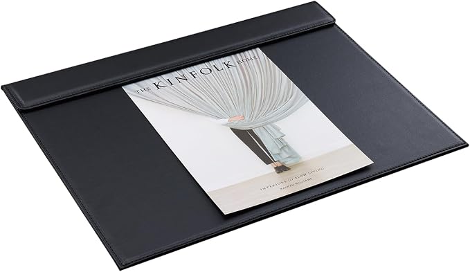 18''x14'' Large Rectangle A3 Desk Writing & Drawing Desk Pad &Board Table Protector Mat with Paper Clip on Top Black
