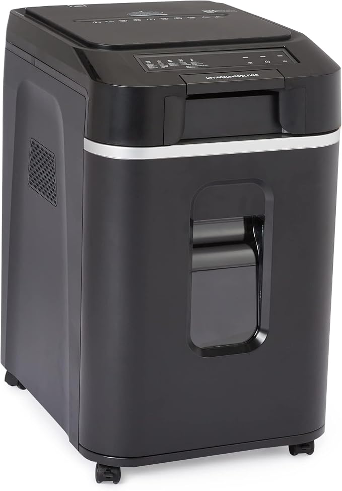 Amazon Basics 200-Sheet Auto Feed Micro Cut Paper Shredder with Pullout Basket, Black - NEW (Previously AmazonCommercial brand)