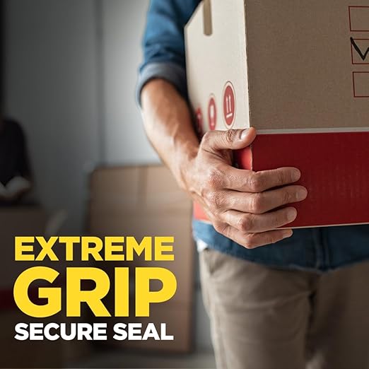 Scotch Box Lock Packing Tape, Clear, Extreme Grip Box Packaging Tape for Shipping and Mailing, 1.88 in. x 54.6 yd, 1 Roll with Dispenser