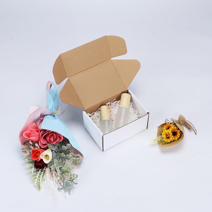 RLAVBL 10 Pack 6x4x3 Small Shipping Boxes, White Corrugated Cardboard Box for Packing, Mailing, Business