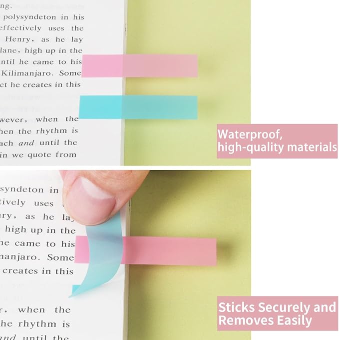 (4200 Pcs) Book Tabs for Annotating, Morandi Sticky Tabs Page Markers | Transparent Small Sticky Notes Flags, Multi-Colored Writable and Repositionab Book Flags Strip, for Annotation, Reading Notes