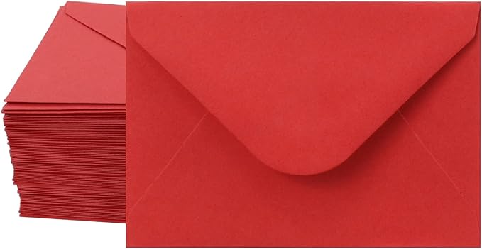 150 Packs of Gift Card Envelopes, Black Mini Envelopes, Gift Card Holder, Business Card Envelopes (4"x2.75") (Red)