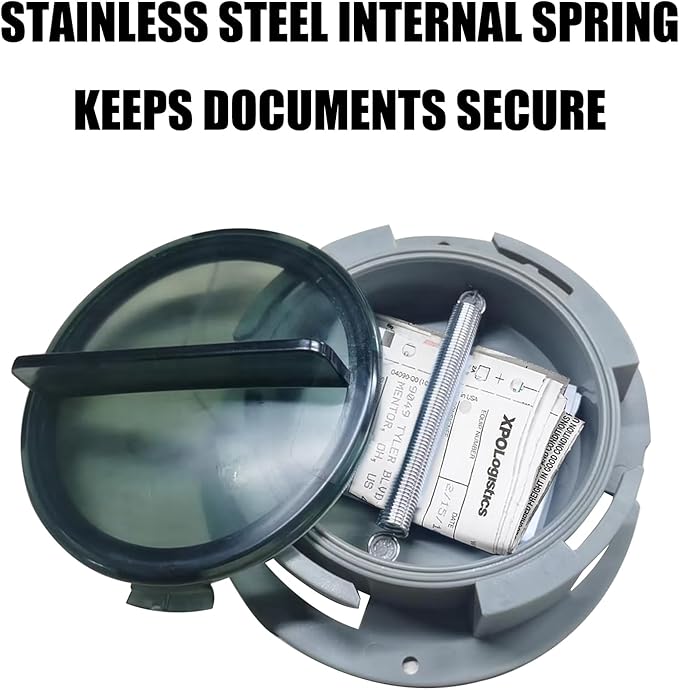 Truck and Trailer Twist Lock Document Holder with Wire Attached Cover, ABS Plastic Document Holder Kit (Opaque Gray) (4 PACK)