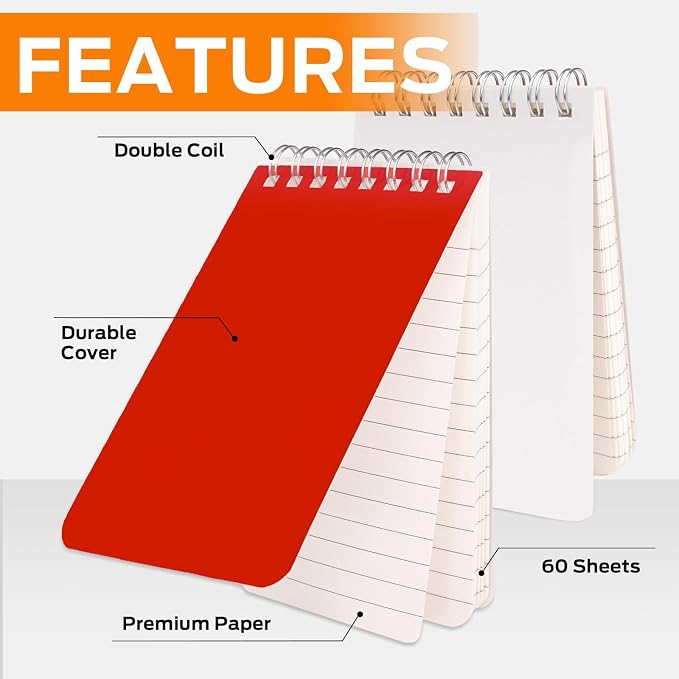 Pocket Notebook Bulk 3x5 Inch, 18 Packs Mini Top Bound Spiral Notepad | Small Pads 6 Colored, 60Sheets/120Pages (80GSM) Memo Notepads for Home, School, College, Office, Work, Travel