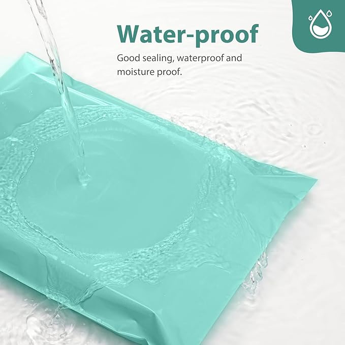 Fuxury Poly Mailers 10x13 Inch 50 Pcs, Waterproof Shipping Bags for Clothing, Strong Adhesive Shipping Envelopes for Small Business Suppliers, Self Seal Mailers Poly Bags Mailing Envelopes Green