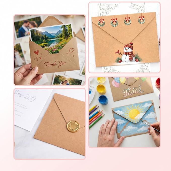 Mr. Pen- Kraft Envelopes, 39 Pack, 5 x 7 Inch, A7 Envelopes, Brown Envelopes, Card Envelopes, Kraft Paper Envelopes, Invitation Envelopes, Postcard Envelopes | Brown Envelopes, Card Envelopes, Kraft Paper Envelopes, Invitation Envelopes, Postcard Envel...