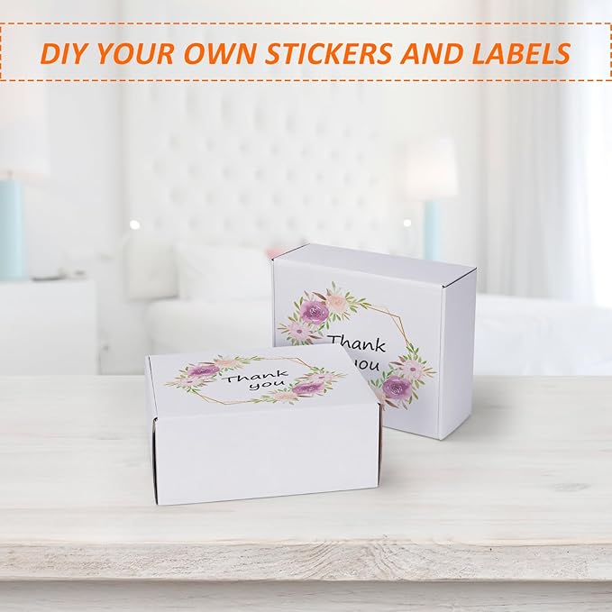 HORLIMER 10x8x4 inches Shipping Boxes Set of 20, White Corrugated Cardboard Box Literature Mailer