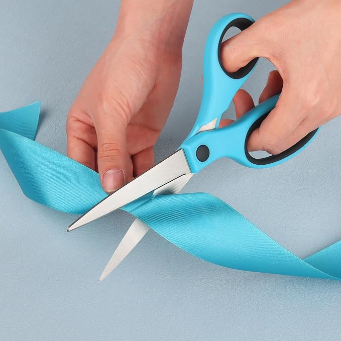 Left Handed Scissors, 8.5 Inch Multi-Purpose Premium General Purpose Shears, Sharp Stainless Steel Blades for Cutting in Schools, Offices, Household Items, Set of 3