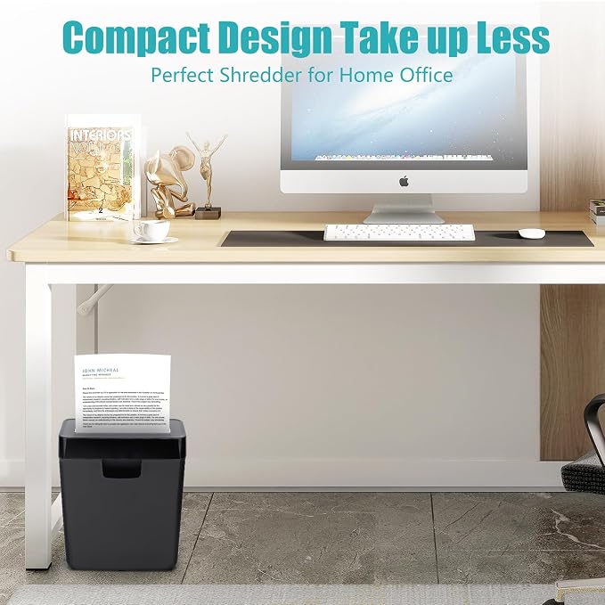 Paper Shredder for Home Use, 8-Sheet StripCut Home Office Shredder | CD/Credit Card Shredder Machine, Overheat Protection, 3.2 Gallons Wastebasket