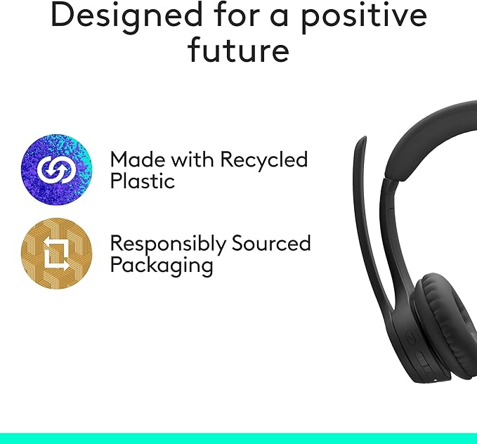 Logitech Zone 305 for Business, Wireless Bluetooth Headset with Microphone, Native Bluetooth, for Microsoft Teams, Compatible with Windows, Mac, Chrome, Linux, iOS, iPadOS, Android
