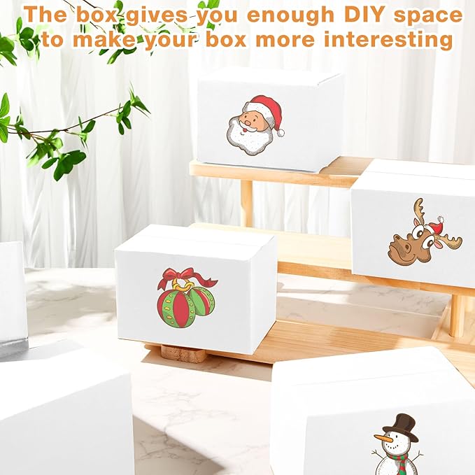 Yeaqee 72 Pcs Shipping Boxes Corrugated Cardboard Small Shipping Boxes for Packaging Mailing Packing Moving Small Business Storage Crafts Gifts(6x4x4 Inch,White)