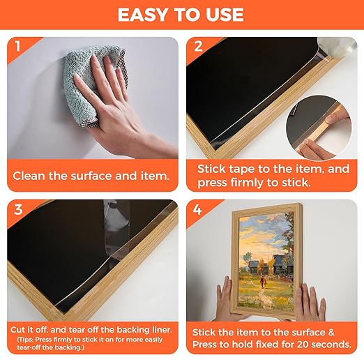 Double Sided Tape Heavy Duty, 1.18" x 120" Strong Nano Double Stick Tape, Removable, Washable, Reusable Adhesive Tapes for Wall, Clear Multipurpose Adhesive Mounting Tape (10FT)