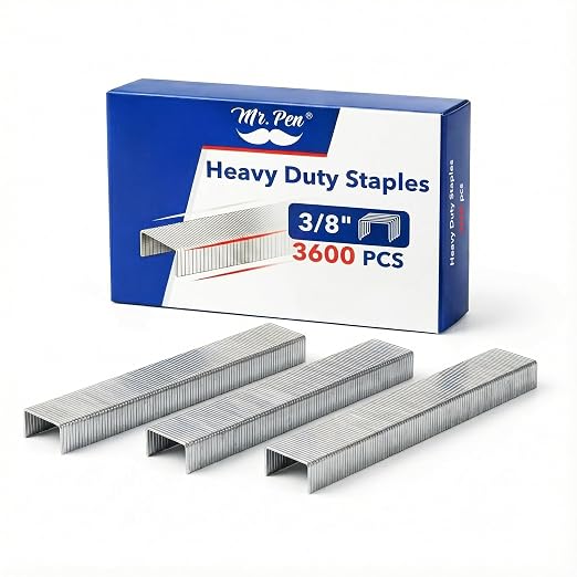 Mr. Pen- Heavy Duty Staples Office Supply, 3600 pcs Staples for Stapler | 60 Sheet Staple, 3/8 inch Length, Office Staple, Galvanized Rust-Resistant for School, Home, Documents