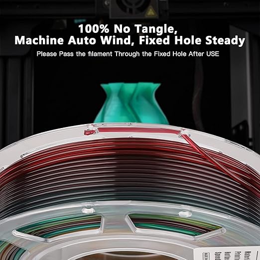 AMOLEN 3D Printer Filament Bundle, PLA Filament 1.75mm Transparent Multicolor, with Light Transmission Feature,Blue Purple,Yellow Green Purple,Blue Brown,Orange Grey,200g x 4 Spools