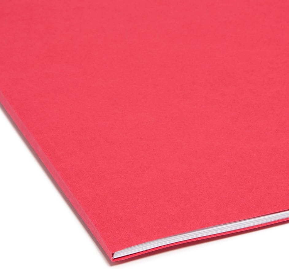 Smead File Folder, 1/3-Cut Tab, Assorted Positions, Letter Size, Red, Value Filing Products, 100 per Box (Pack of 2)