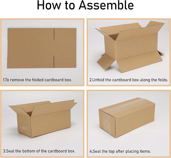 CRUGLA 40 Packs 9x5x4 Shipping Boxes Corrugated Cardboard Boxes Bulk for Small Business Shipping Packing Mailing