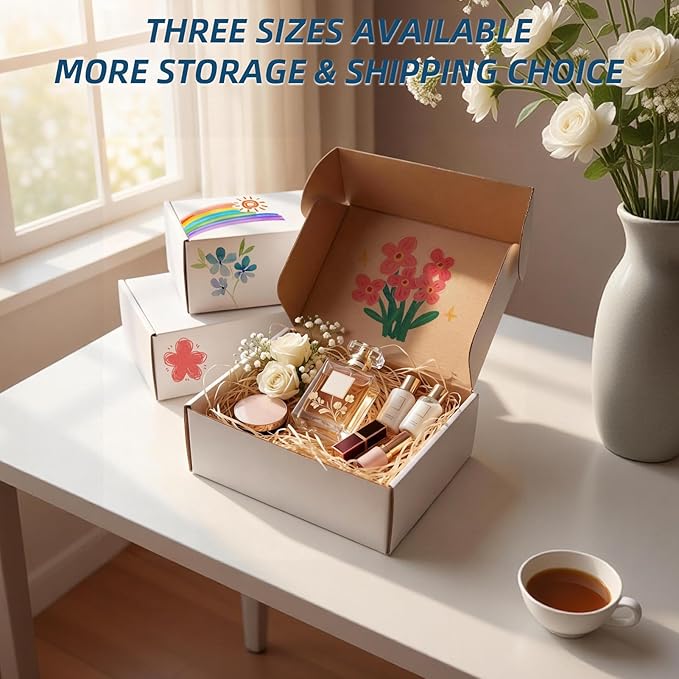 ZBEIVAN White Small Shipping Boxes, 30 Packs Cardboard Mailer Boxes for Packaging Small Business with Lids (10x7x5, 9x6x4, 8x6x4)