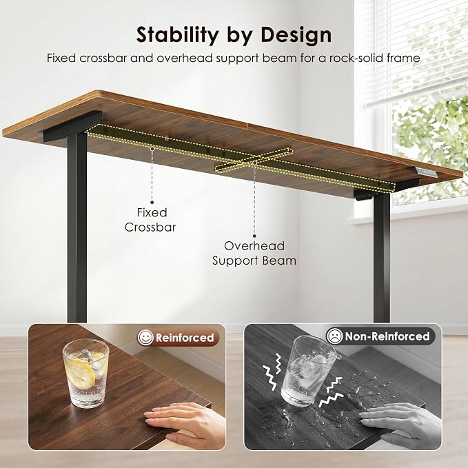 71" L Shaped Electric Standing Desk with Cabinet Sets, Walnut/Black | Mobile Drawers & File Cabinet Sets for Flexible Layout, Height Adjustable Executive Stand Up Desk for Home Office Workstation
