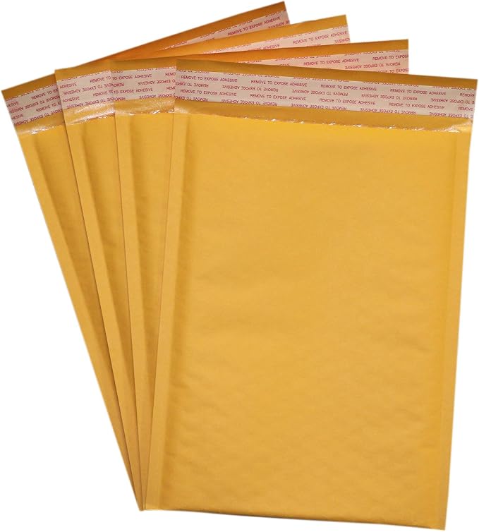 Secure Seal #00 5x10 Kraft Bubble Mailers Padded Shipping Envelopes (Pack of 25)