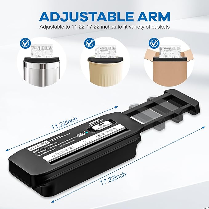 Paper Shredder for Home Use, 7 Sheet Strip Cut Small Paper Shredder Without Basket for Home Office, Portable Shredder Extendable Arm Design with Overheat Protection,Jam Proof