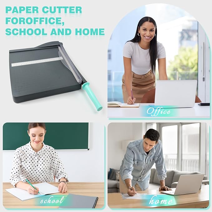 Guillotine Paper Cutter, A4 Paper Cutter, Heavy Duty Paper Trimmer with Safety Guard, 12" Cut Length Cutting Board, 16 Sheets Capacity, for Cardstock, Photos, Scrapbooking, Office, Classroom