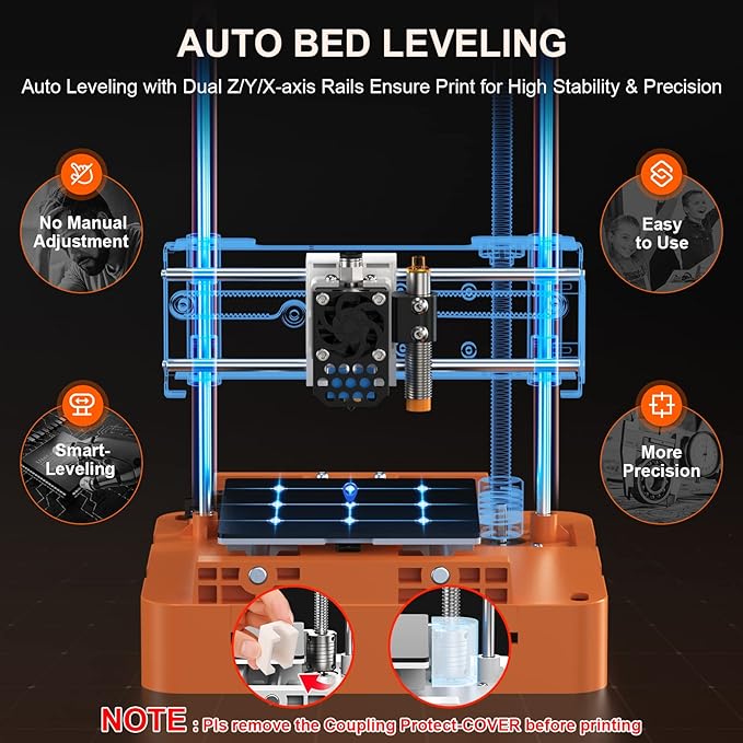 Upgraded Tina2S 3D Printer, HEPHI3D 3D Printers WiFi Cloud Printing Auto Bed Leveling, Fully Assembled Mini 3D Printers for Beginners, Silent Print, Fully Open Source DIY 3D Printer for Home, School