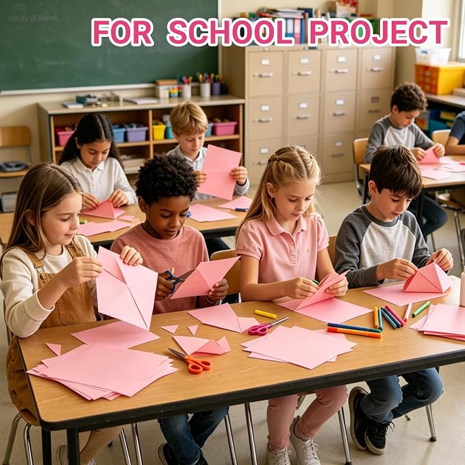 8.5x11 Inches Colored Copy Paper, 600-Sheets Pastel Pink Printer Paper | Bulk Pink Copy Paper for Office & School, Premium 80GSM Thick Color Paper Great for Printing, Arts & Crafts, School Projects