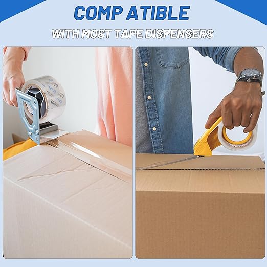 24 Rolls Clear Packaging Tape Bulk, 3" X 55 yd Shipping Tape Bulk, Total 1320 Yards, 2.7 mil, 3" Core, Heavy Duty Packing Tape Refills for Moving Boxes, Package, Mailing