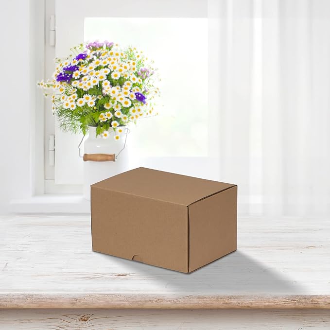 HORLIMER 7x5x4 inches Shipping Boxes Set of 25, Brown Corrugated Cardboard Box Literature Mailer