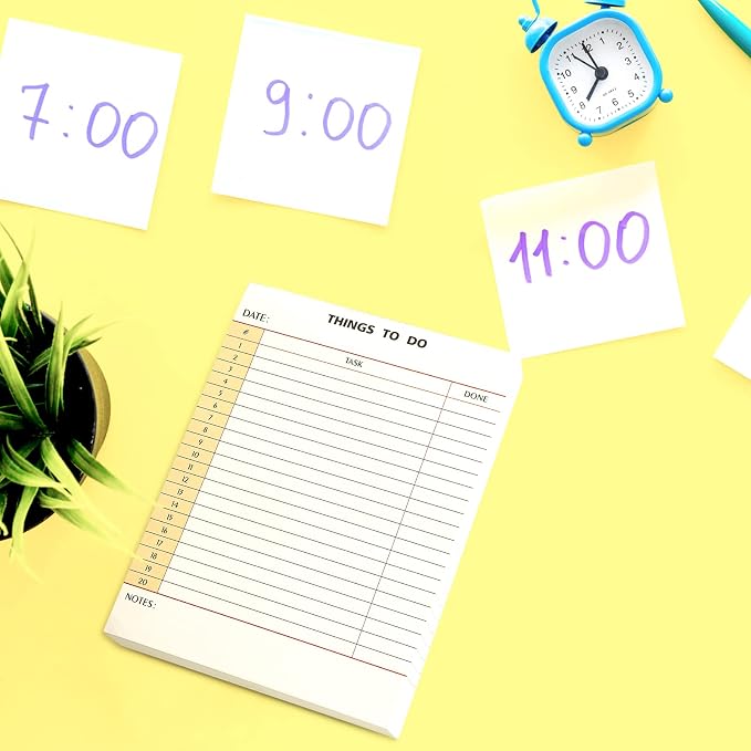 Spakon 300 Sheets Daily to Do List Notepad Notebook Library Card to Do Planner Checklist Memo Writing Pad Schedule Reminder Office Homework Planner for Task, 6" x 8(Retro,Beige)