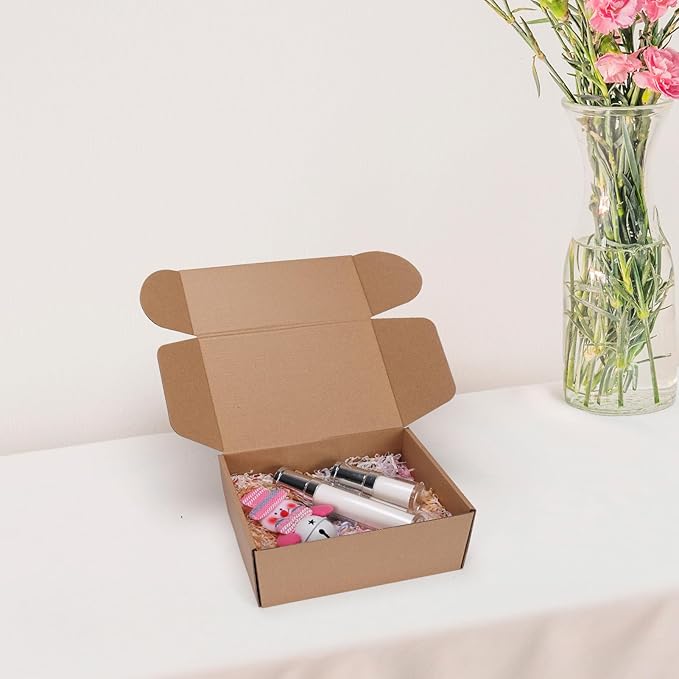 9x6x4 Shipping Boxes Set of 6, Small Cardboard Boxes for Packaging, Brown Mailing Boxes for Small Business